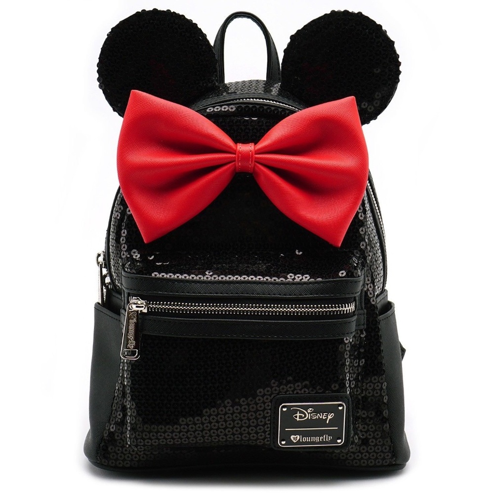 Loungefly Minnie Mouse Mini Backpack Black Sequin